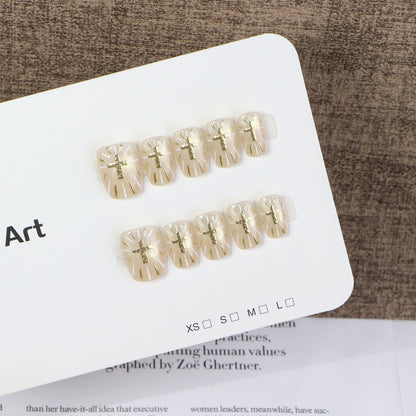 Decorative Press-On Nail Art Set with Elegant Floral Design Acalora