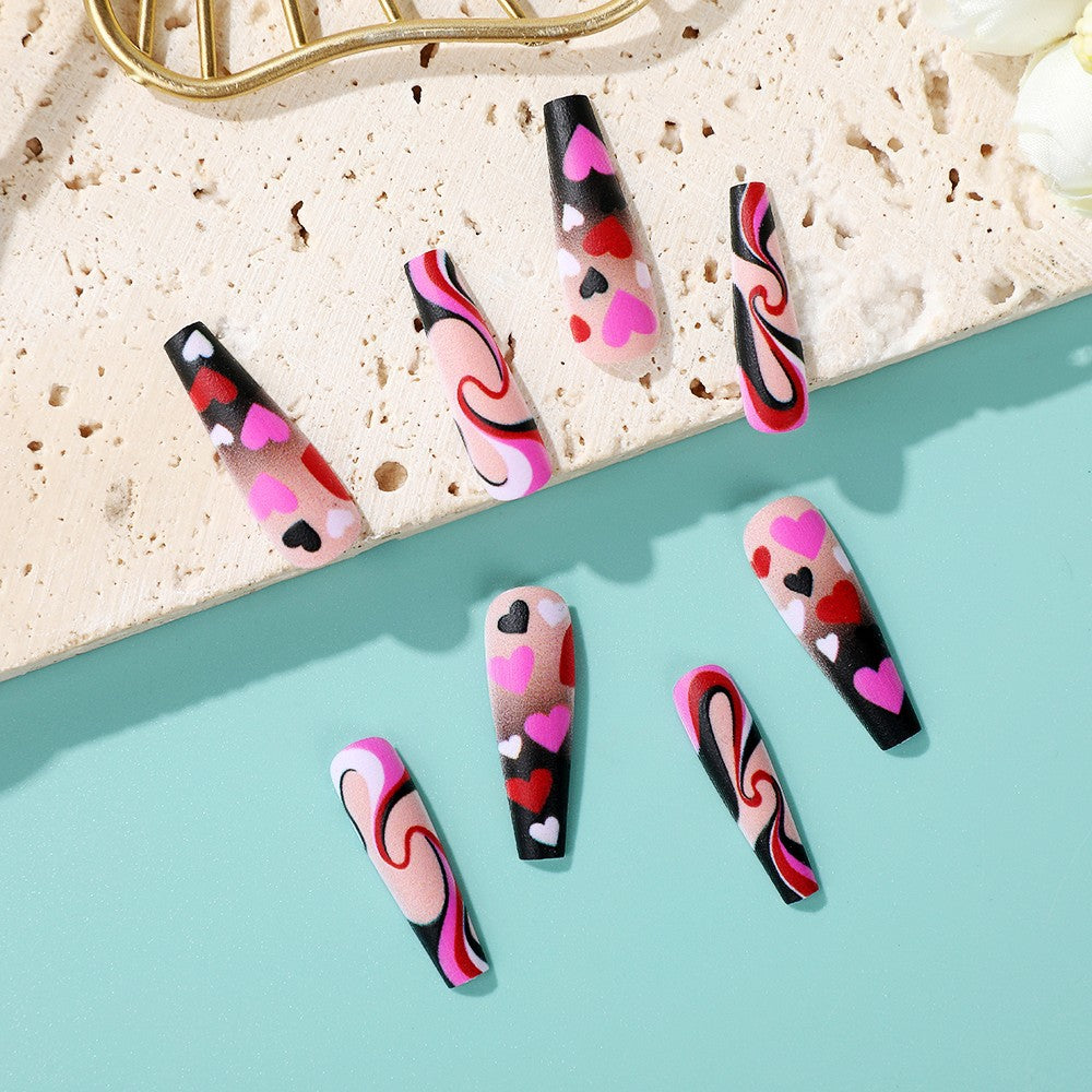 Creative Heart Pattern Art Nails Acalora