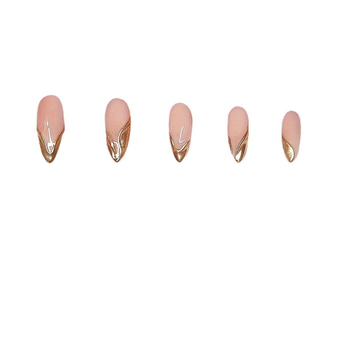Elegant Stiletto Press-On Nails with Gold Accent Tips Acalora