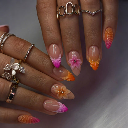 Floral Embellished Press-On Nail Set Acalora 1788495993