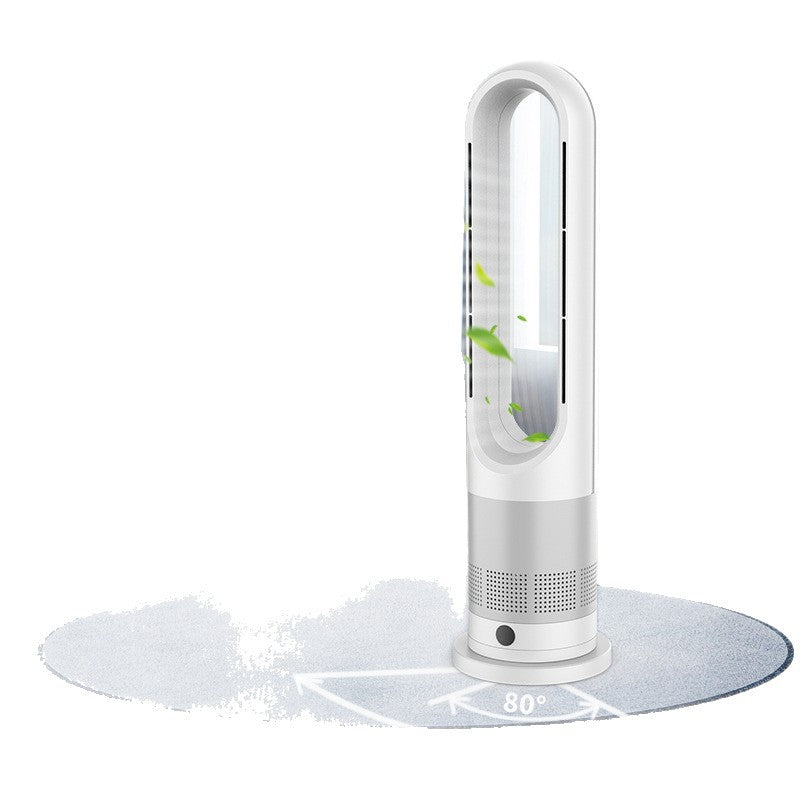 Cooling bladeless tower fan with HEPA air purifier and wide-angle oscillation Bowlift