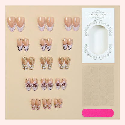 Elegant Floral Themed Press-On Nail Art Acalora