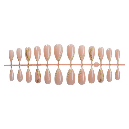 Elegant Press-On Nail Set with Floral Accent Designs Acalora