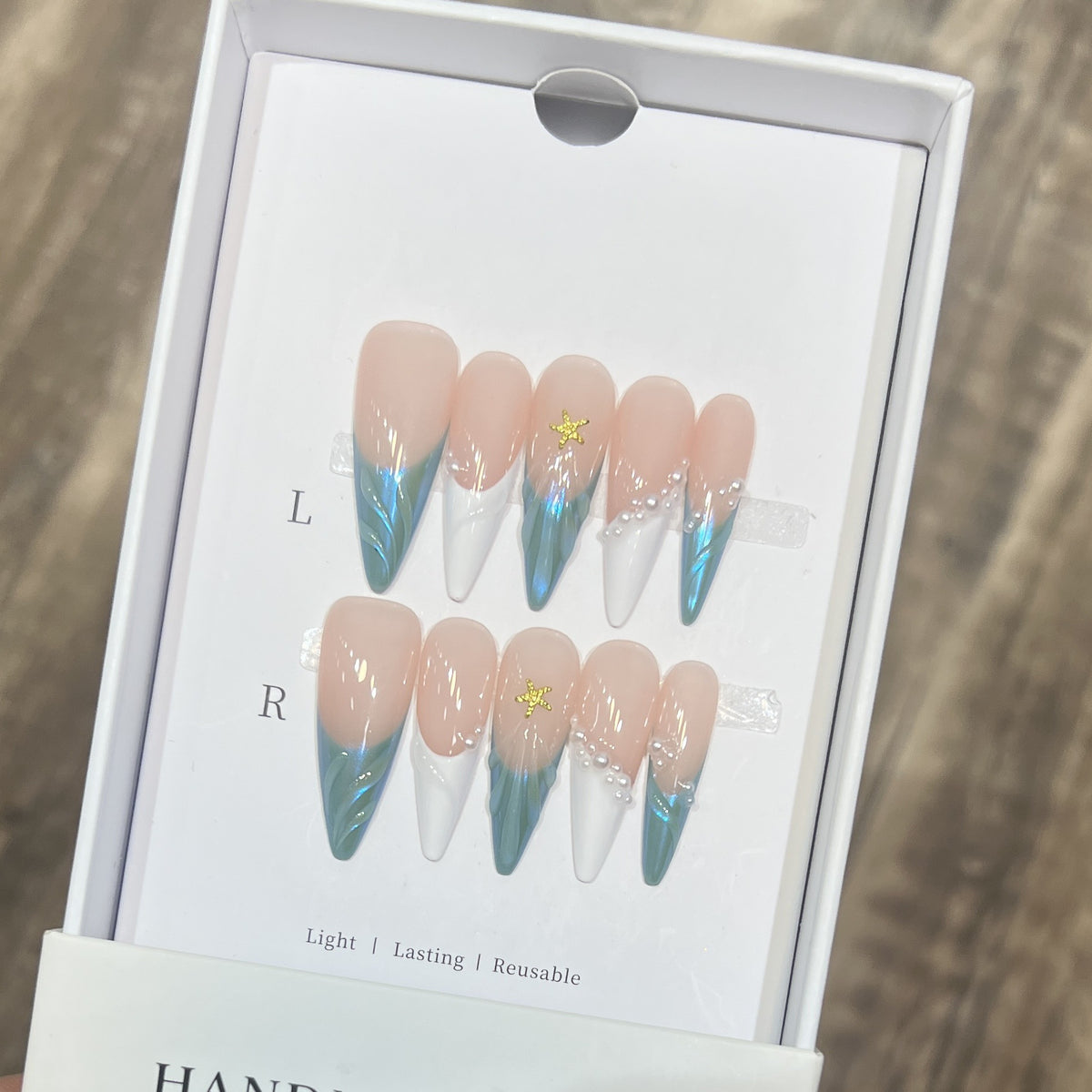 Floral and Polka Dot Press-On Nail Set Acalora