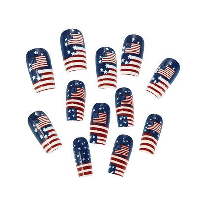 Artificial nails with patriotic flag motif Acalora