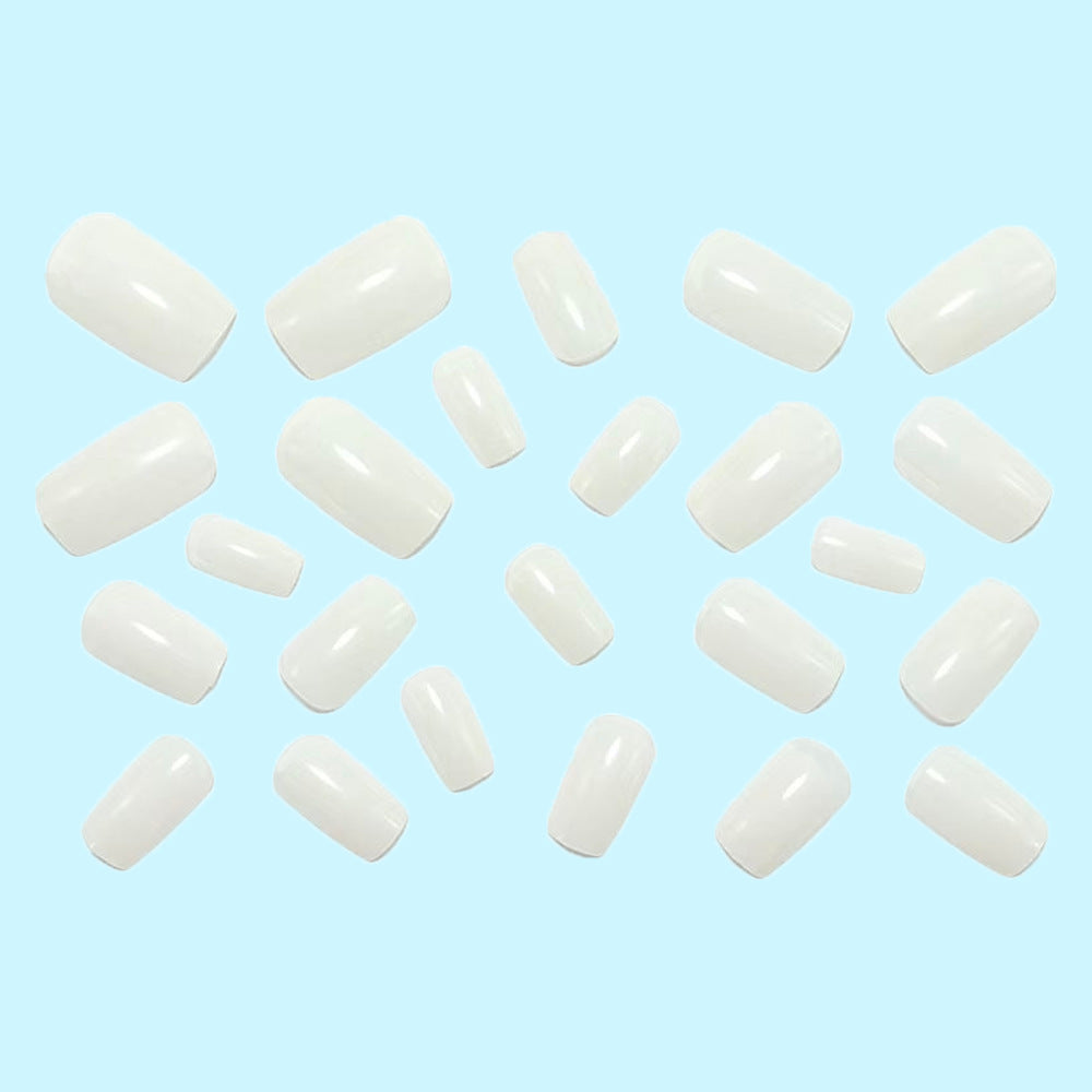 Artificial nails in elegant French design with high-gloss finish Acalora