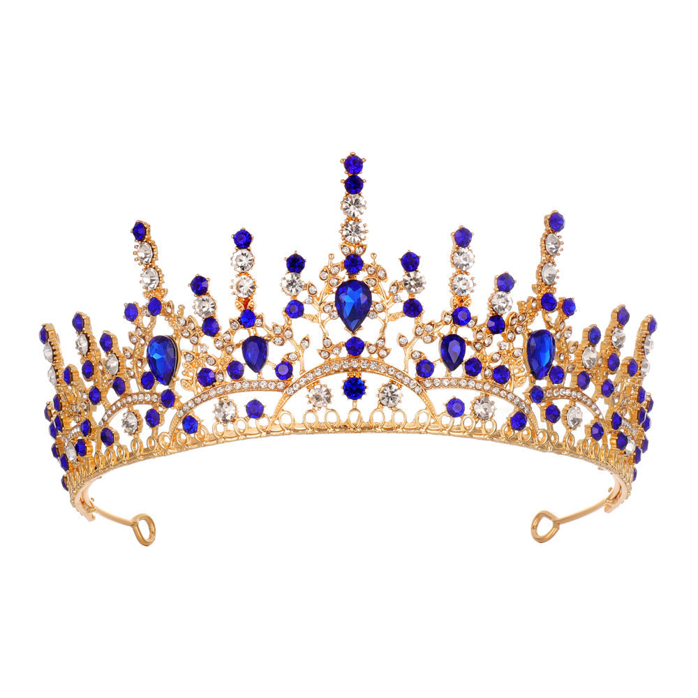 Women's Elegant Crystal Tiara with Filigree Wreath Design