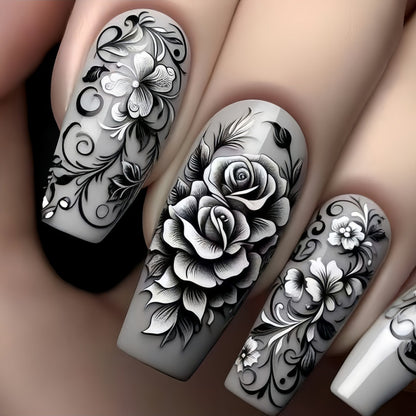 Artificial nails with floral designs Acalora
