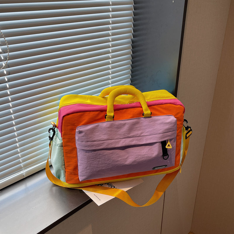 Colorful Multi-Compartment Travel Duffle Bag