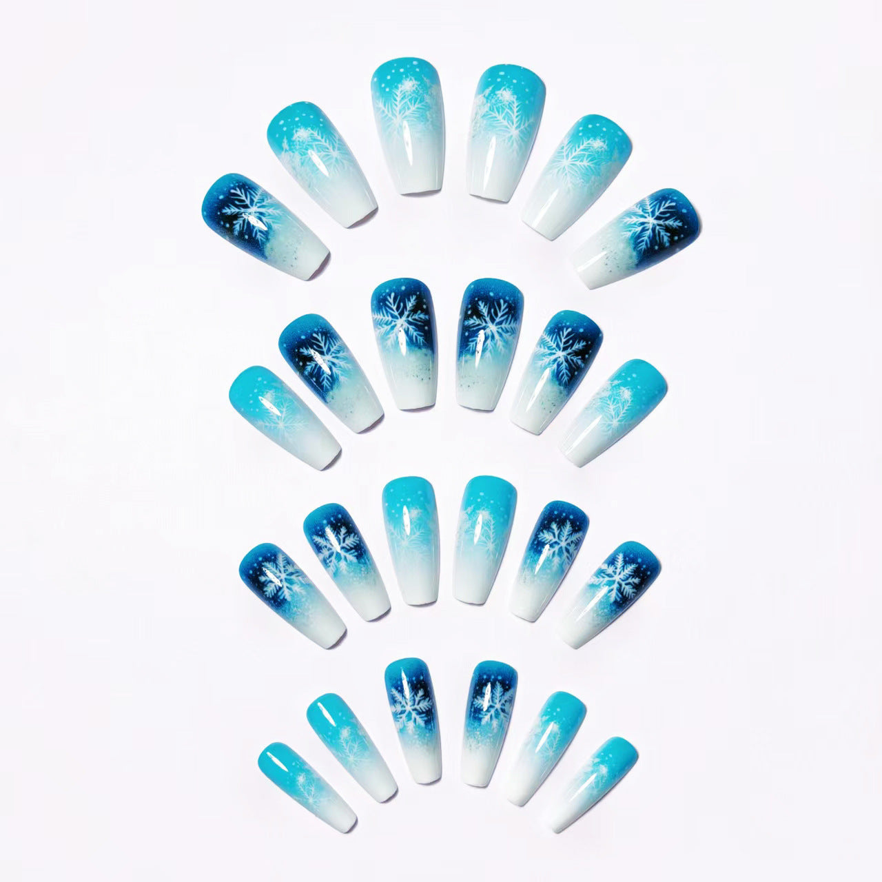 Winter Themed Ombre Nail Art Acalora
