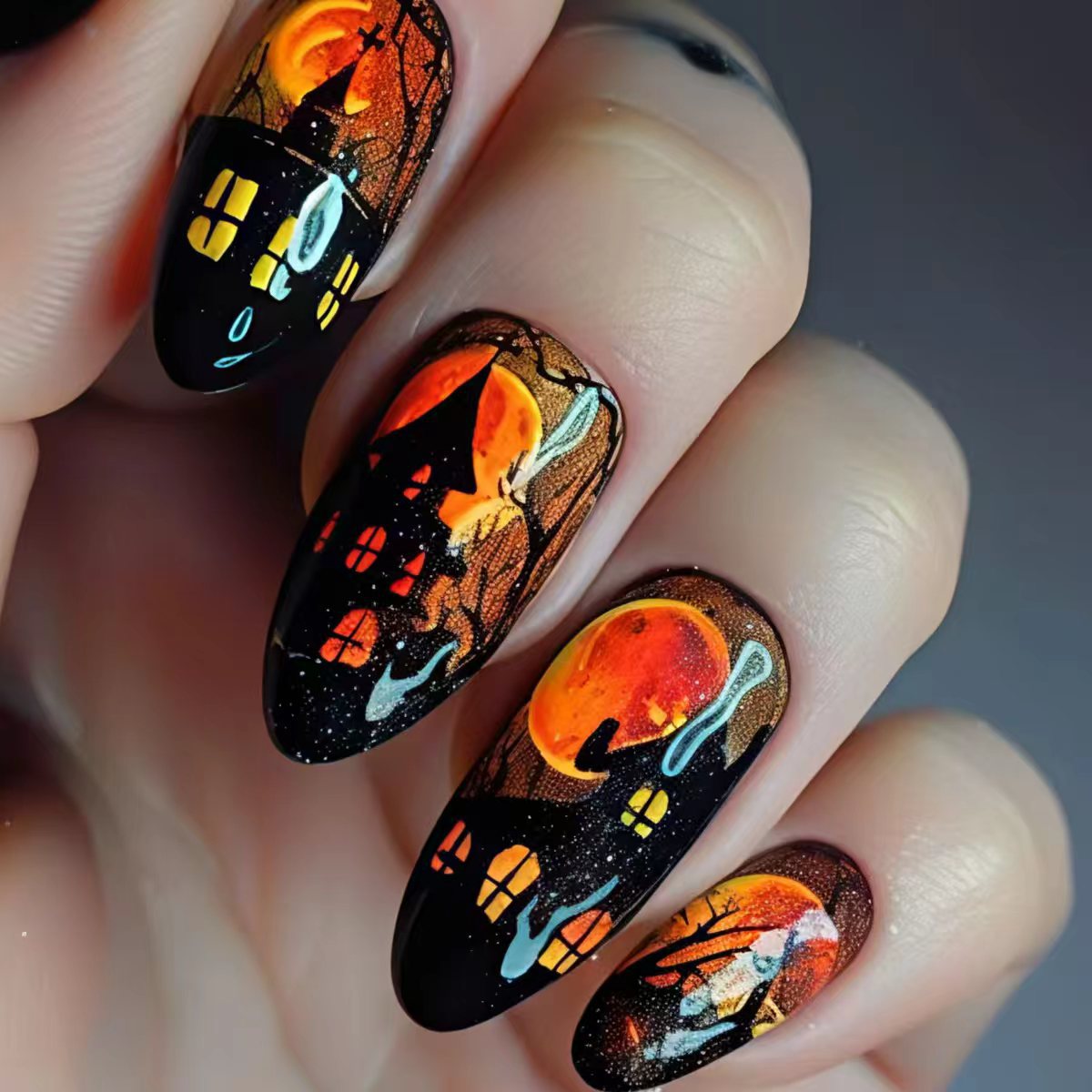 Creative Halloween-Themed Nail Art Acalora
