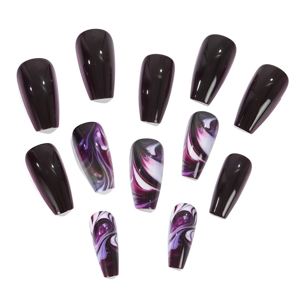 Artificial nails in modern marble design Acalora