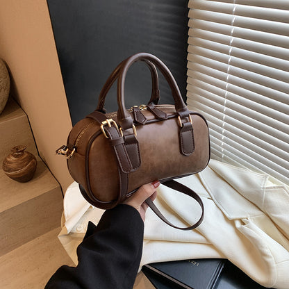 Vintage-Inspired Leather Satchel Acalora