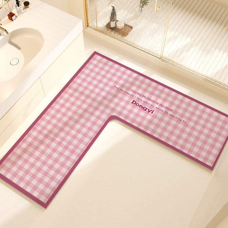 L-Shaped Soft Bath Mat