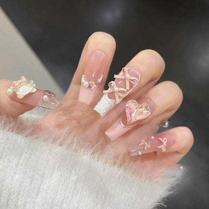 Artistic Stiletto Press-On Nail Set with Charming Patterns Acalora