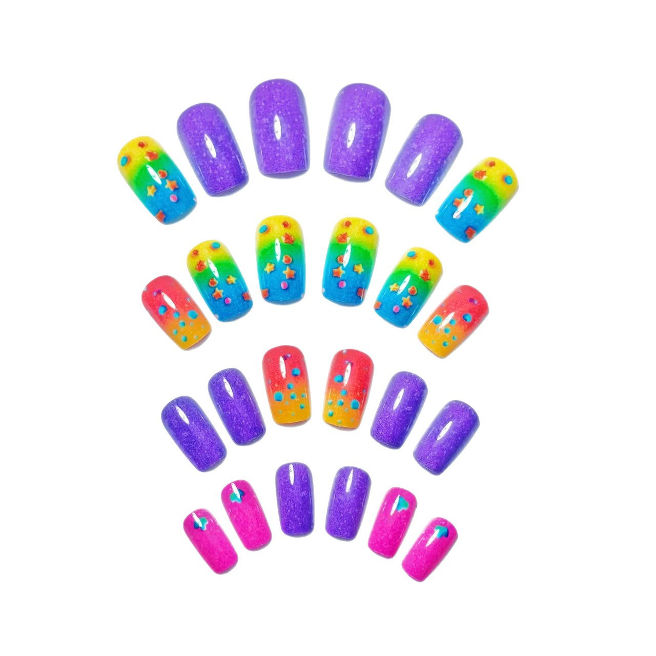Creative Rainbow Gradient Nail Art Acalora