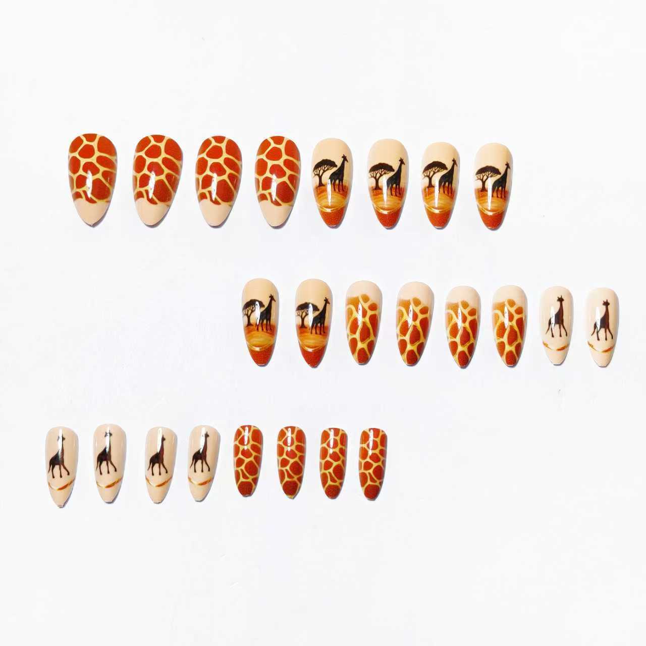 Artistic Safari-Themed Nail Art Acalora