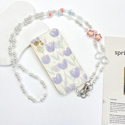 Beaded Eyewear Chain with Stylish Checker Design Acalora