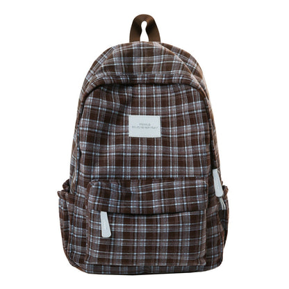 Checked Patterned Casual School Backpack Bowlift