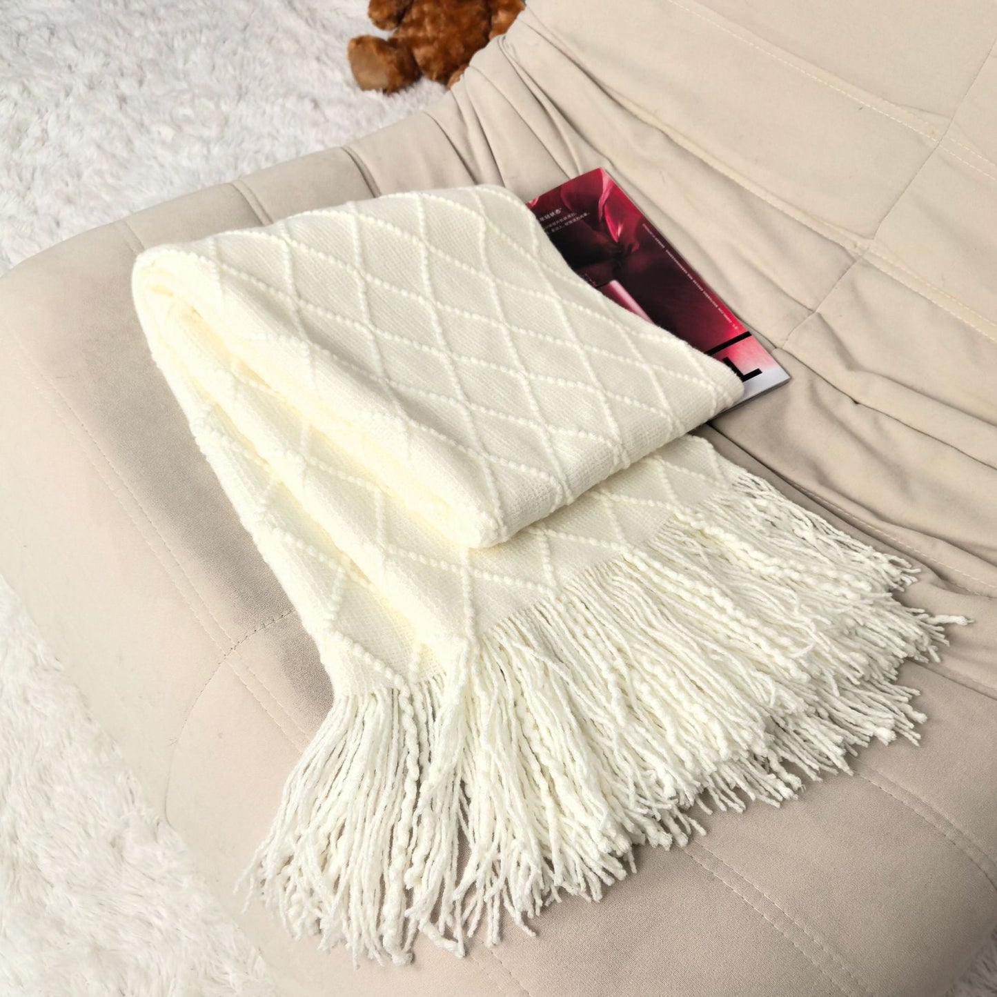 Textured Woven Throw Blanket