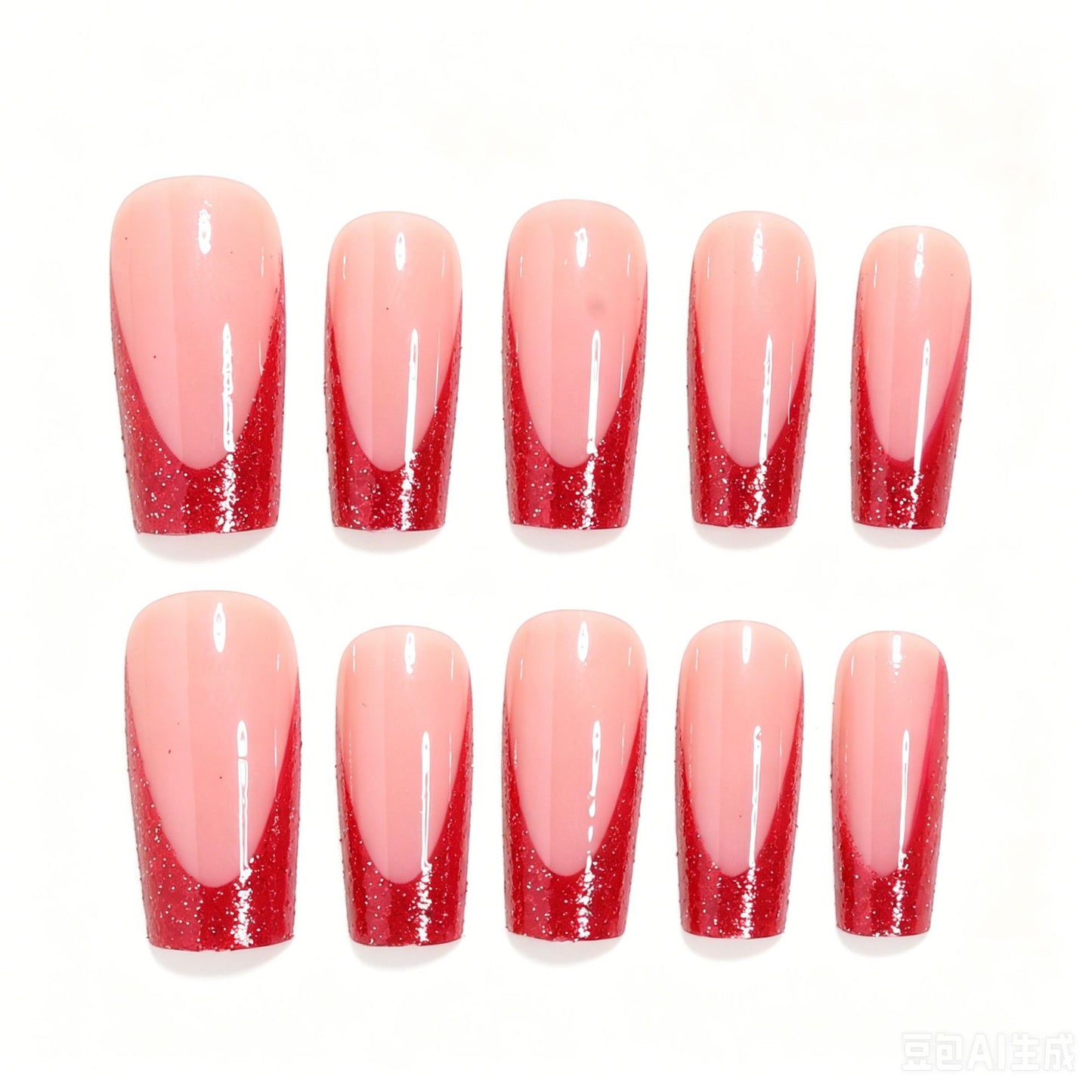 Glitter Tip Stiletto Press-On Nail Set Acalora