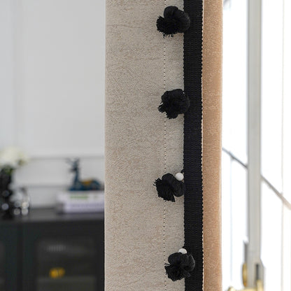 Decorative curtain trim with pompons Acalora