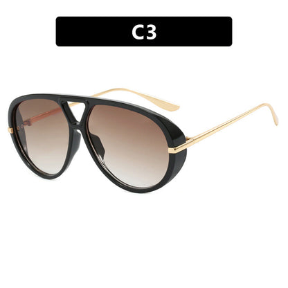Women's oversized sunglasses with elegant plastic frame and mirrored lenses Karnz