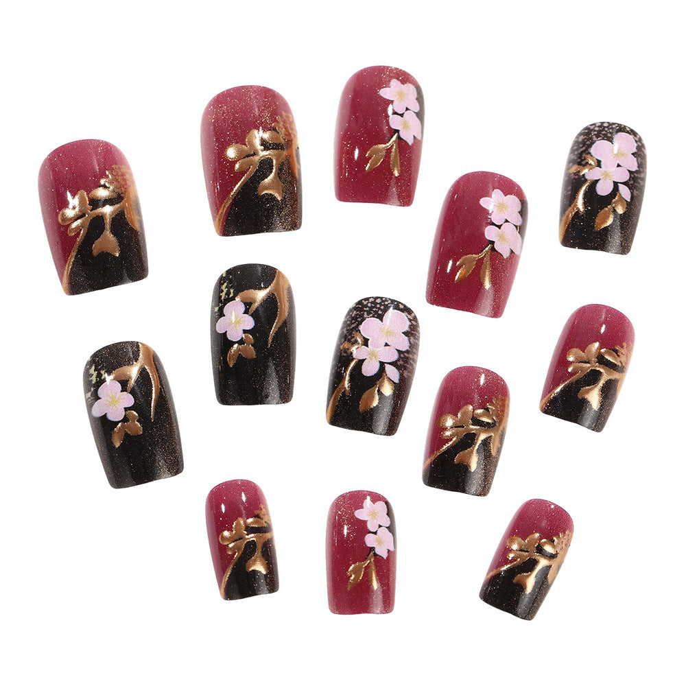 Artificial nails with elegant floral accents Acalora