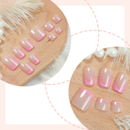 Premium French Tip Press-On Nails Set with Elegant Gradient Design Acalora