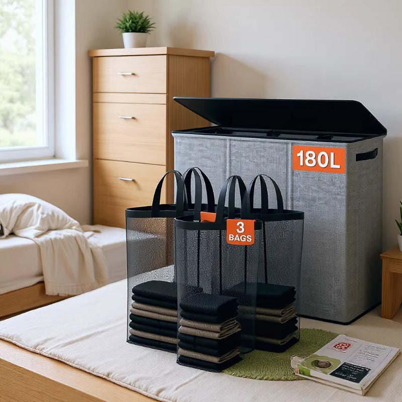 Laundry separation system with practical shopping bags Acalora