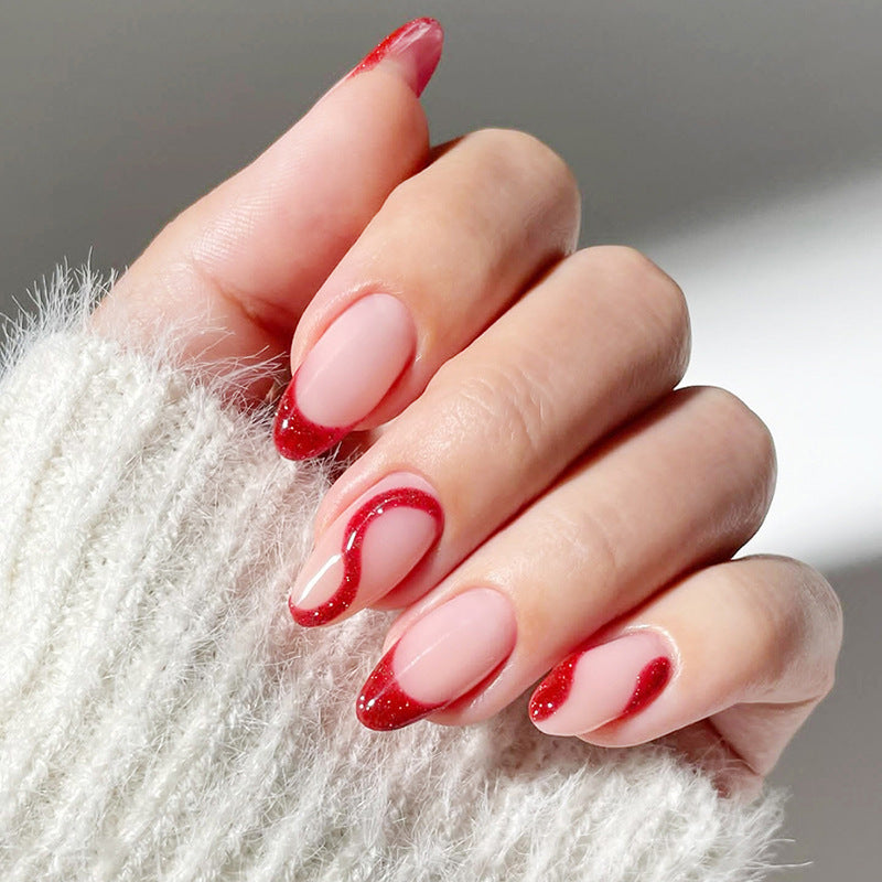 Stylish French Tip Press-On Nails Set Acalora