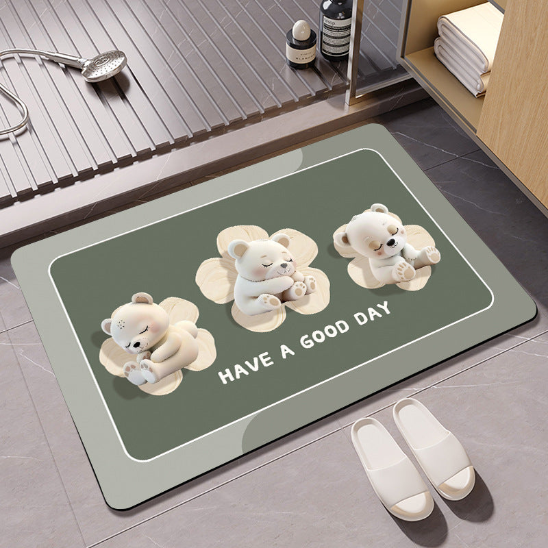 Mermaid-Themed Memory Foam Bath Mat Acalora