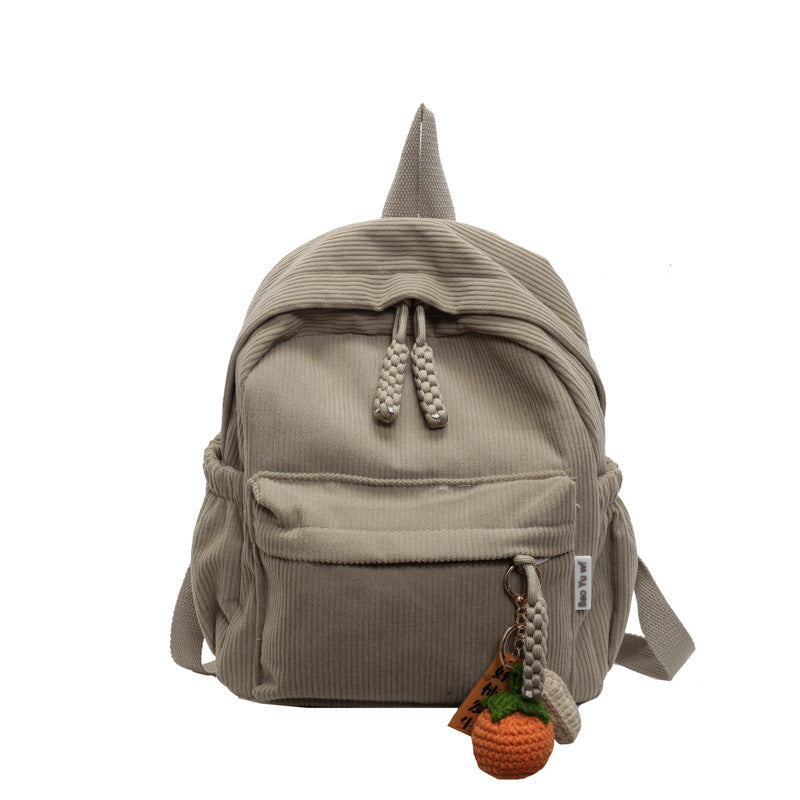 Corduroy Casual Mini School Backpack Bowlift