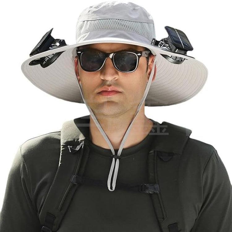 Sun Hat with Solar-Powered Fan and Wide Brim Skanto