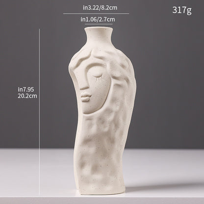 Artistic Face-Shaped Ceramic Vase