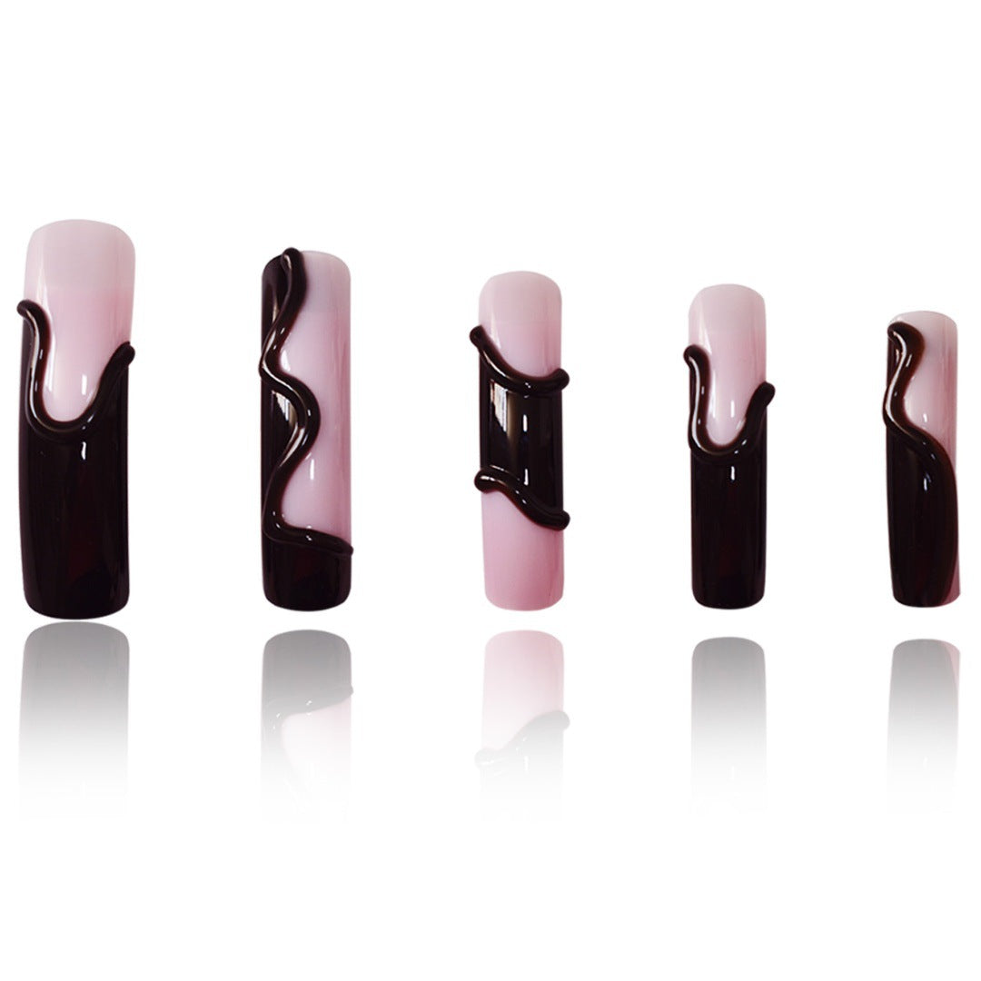 Artistic Press-On Nails with 3D Design Acalora