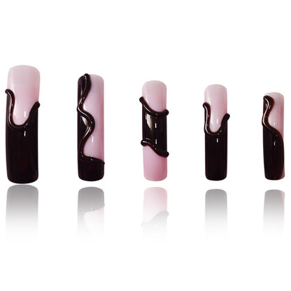 Artistic Press-On Nails with 3D Design Acalora