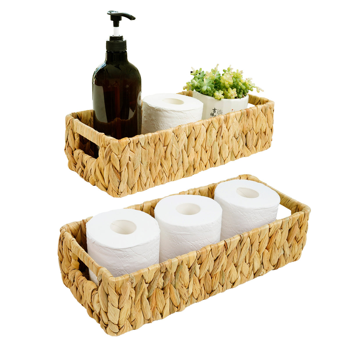 Handwoven Natural Fiber Storage Tray Acalora