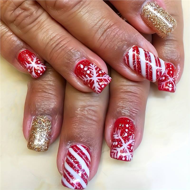 Festive Themed Press-On Nail Art Set Acalora