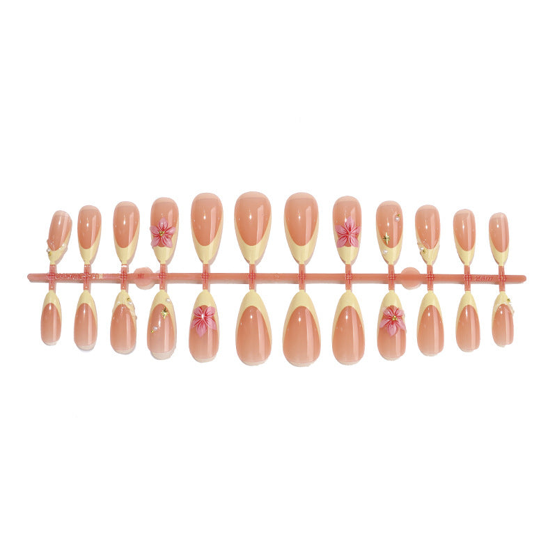 Elegant Floral-Themed Press-On Nail Set Acalora