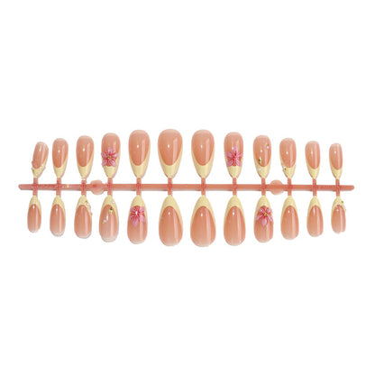 Elegant Floral-Themed Press-On Nail Set Acalora