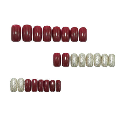Artificial nails with high-gloss finish and glitter accents Acalora