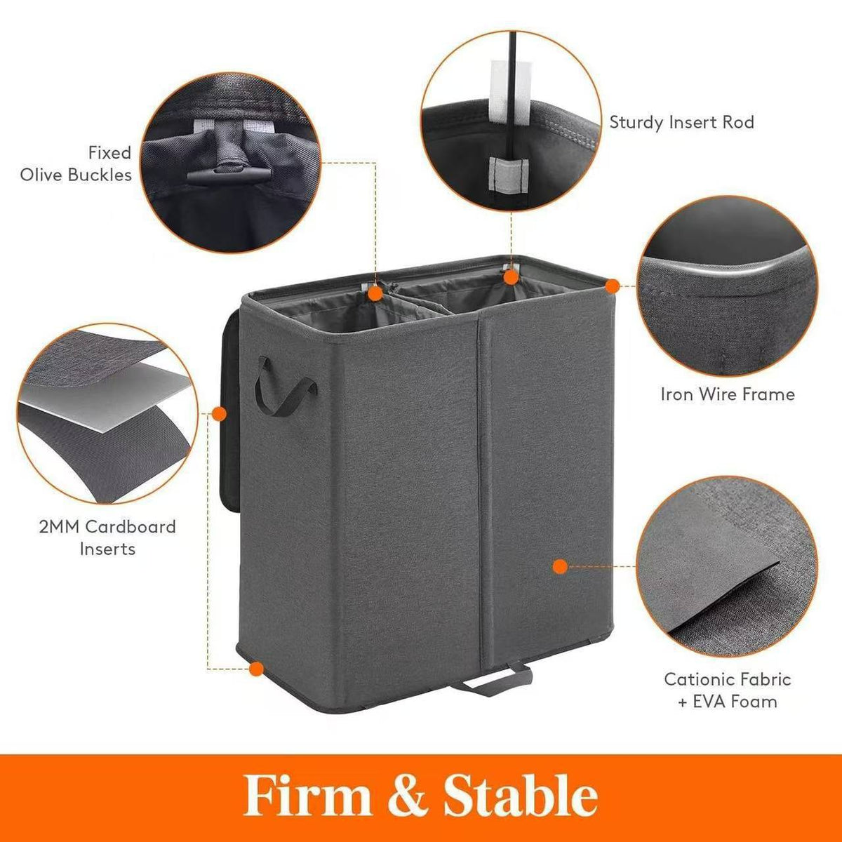 Laundry container with separating compartments Acalora