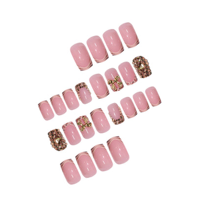 Artistic Rhinestone-Embedded Press-On Nails Acalora