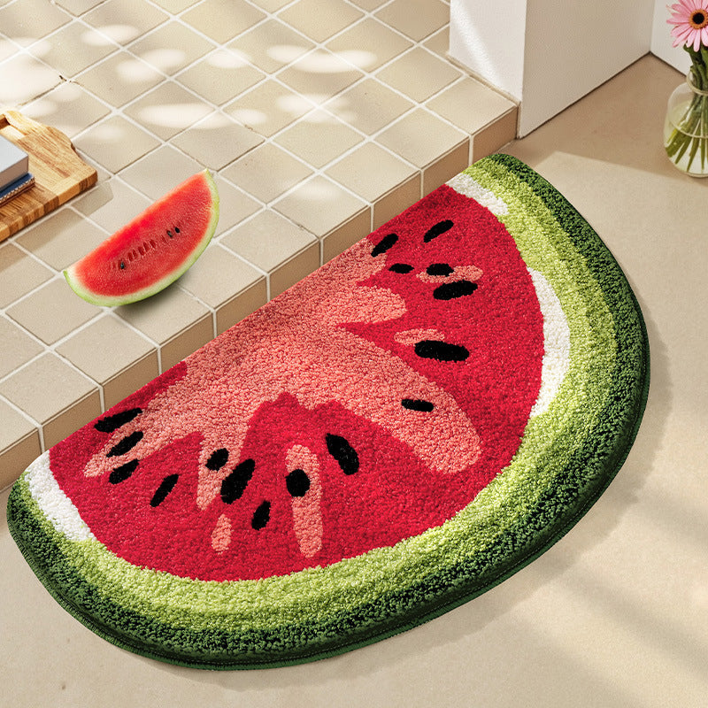 Playful Fruit-Themed Bath Rug
