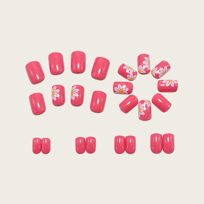 Fake nails with floral design and high-gloss finish Acalora