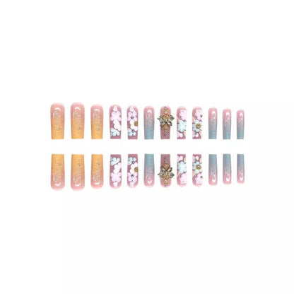 Floral 3D Press-On Nail Art Set Acalora