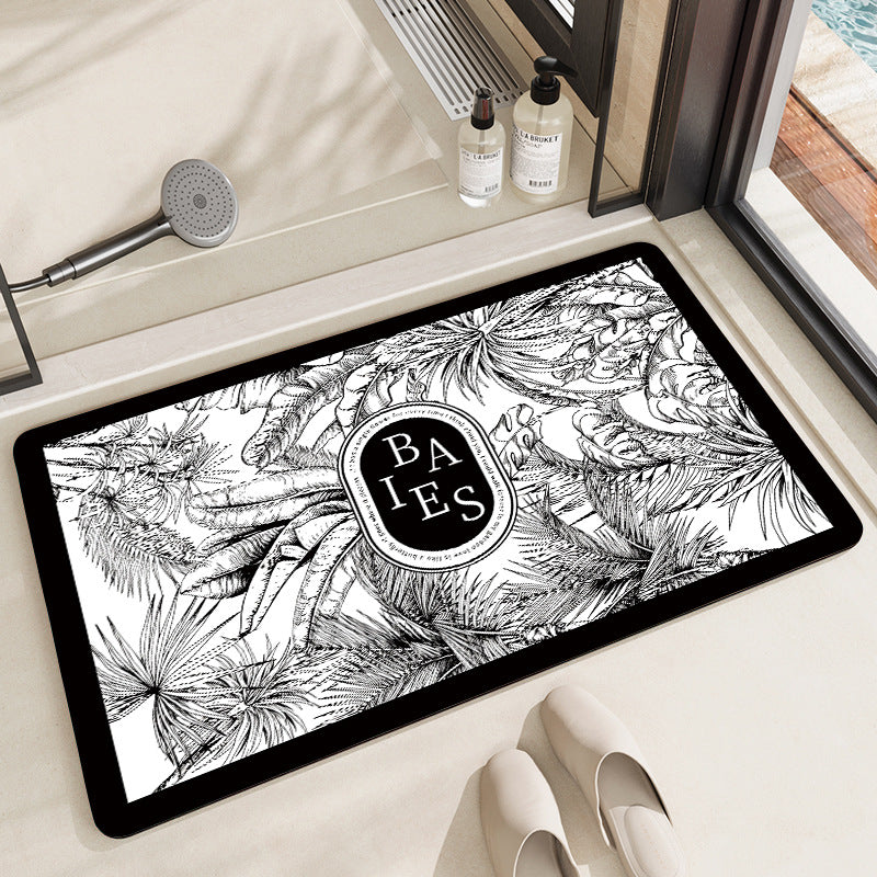 Floral Print Bath Mat Acalora