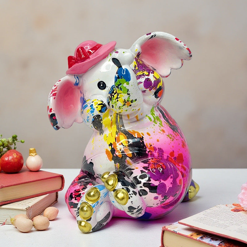 Artistic elephant figure with football motif Acalora