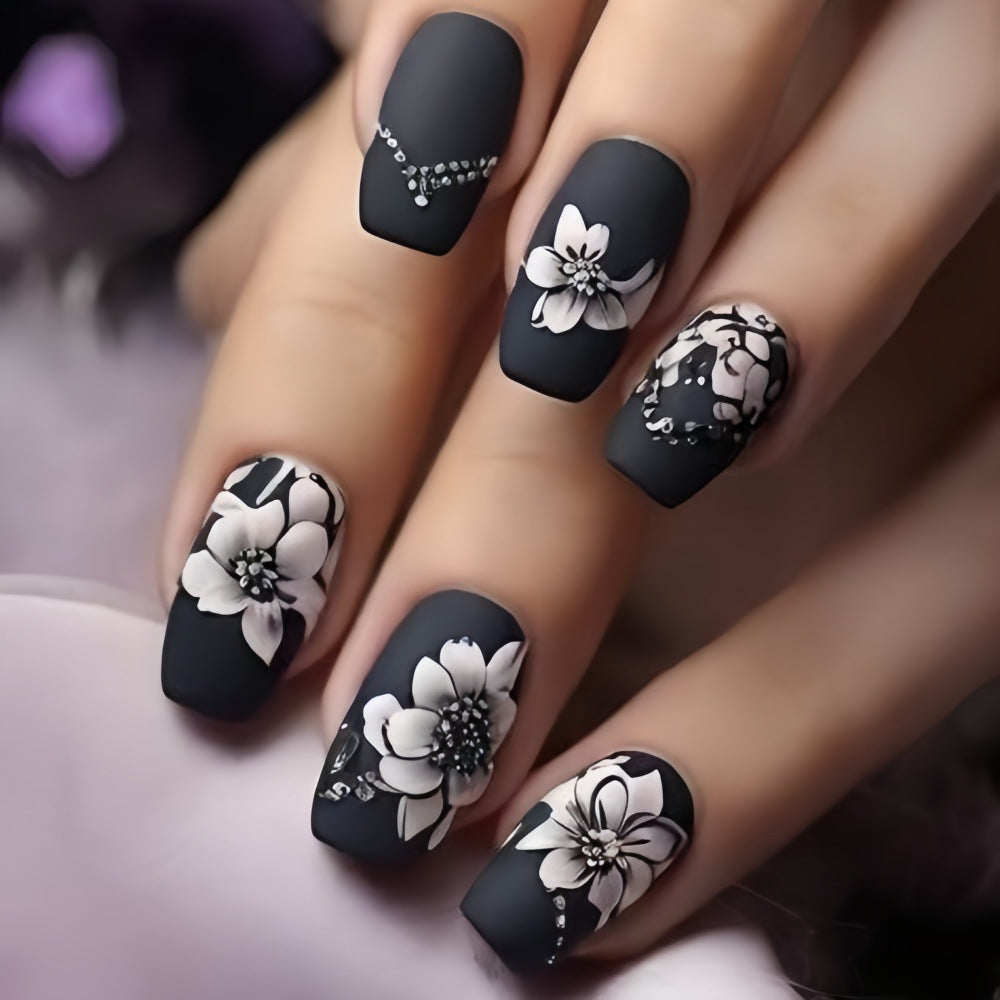 Artificial nails with elegant floral designs Acalora